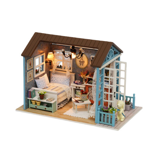 Blue forest time miniature dollhouse from Joyful Memo