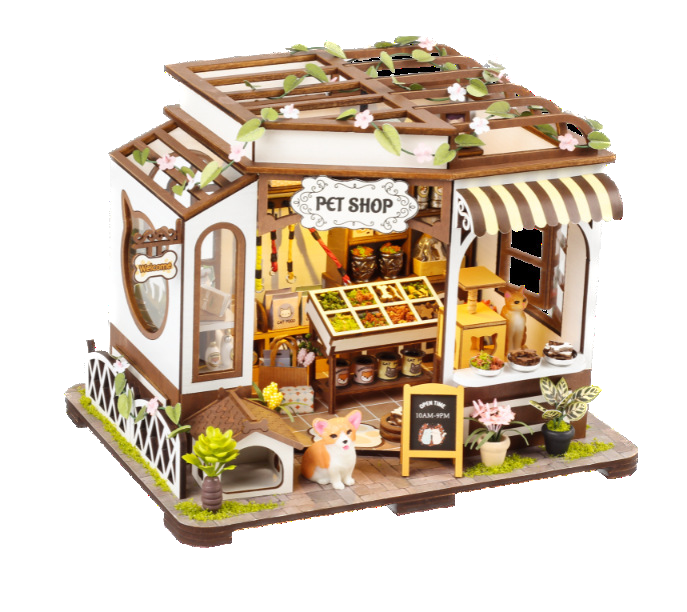 Doggy pet shop miniature dollhouse from Joyful Memo