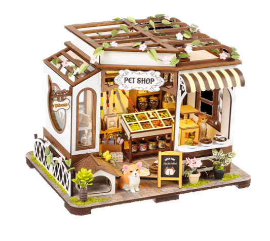 Doggy pet shop miniature dollhouse from Joyful Memo