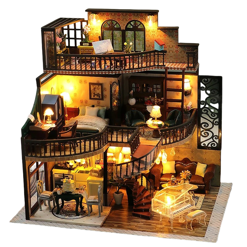 Europe Mansion miniature dollhouse from Joyful Memo